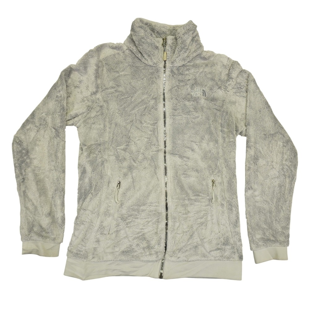 The North Face Osito 2 Jacket Women Small Light Grey Full Zip Fleece Winter Soft